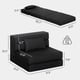 thumbnail image 2 of YKITRDA Folding Sofa Bed Sleeper Chair, Convertible Futon Chair Bed with Pillow, Linen Fabric Floor Couch for Living Room, Guest Room, Apartment, Black, 2 of 11