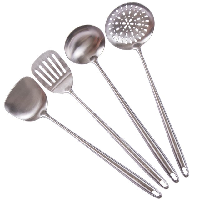 Juego de utensilios de cocina Standcn, espátula de trabajo de 17 pulgadas, cucharón, 4 unidades
