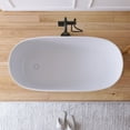 thumbnail image 3 of MEDUNJESS 47" Premium Freestanding Solid Surface Resin Stone Small Bathtub, Modern Design Freestanding Tubs with Pop-up Drain and Overflow, Matte White, 3 of 12