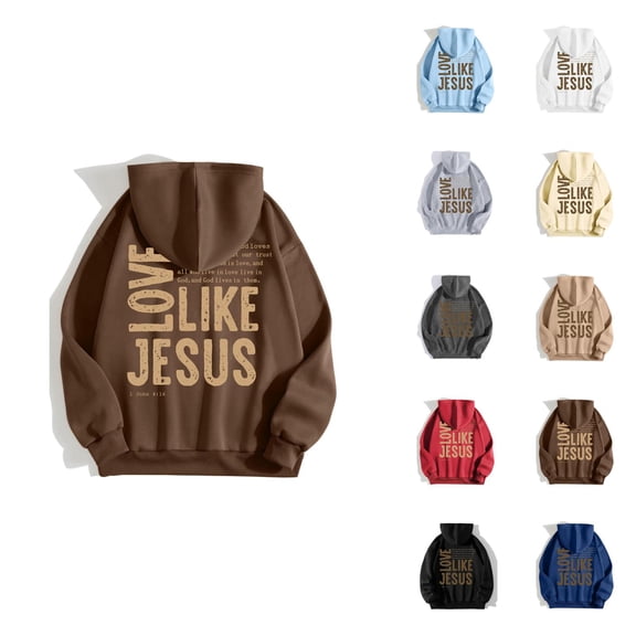 Women's Christian Hoodie 2026 Bible Verse Christian Hooded Sweatshirt Long Sleeve Y2K Graphic Pullover Top with Pockets