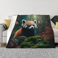 thumbnail image 1 of Fotbe Forest Plant Raccoon Manta de Franela con Estampado, Manta Ultrasuave para Cama, Sofá, Auto, Hipoalergénica y Antibolitas-80"x60", 1 of 6