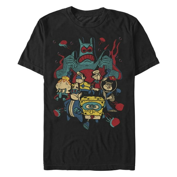 Men's SpongeBob SquarePants Superheroes League Graphic T-Shirt
