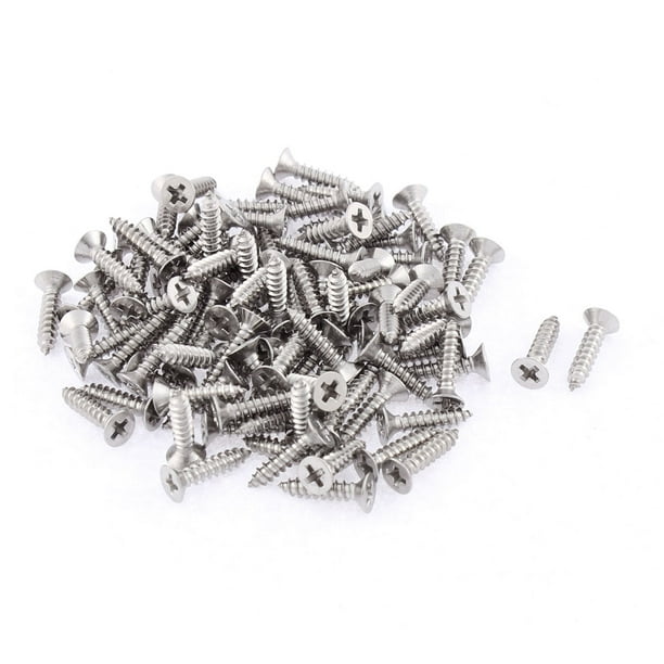 100 Pcs Tornillos Autoperforantes de Acero Inoxidable Phillips Planos de 2.9mmx13mm