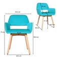 thumbnail image 3 of Set de 2 Sillas Modernas Costway en Terciopelo con Patas de Madera Azul 54,4 x 58 x 75 cm, 3 of 10