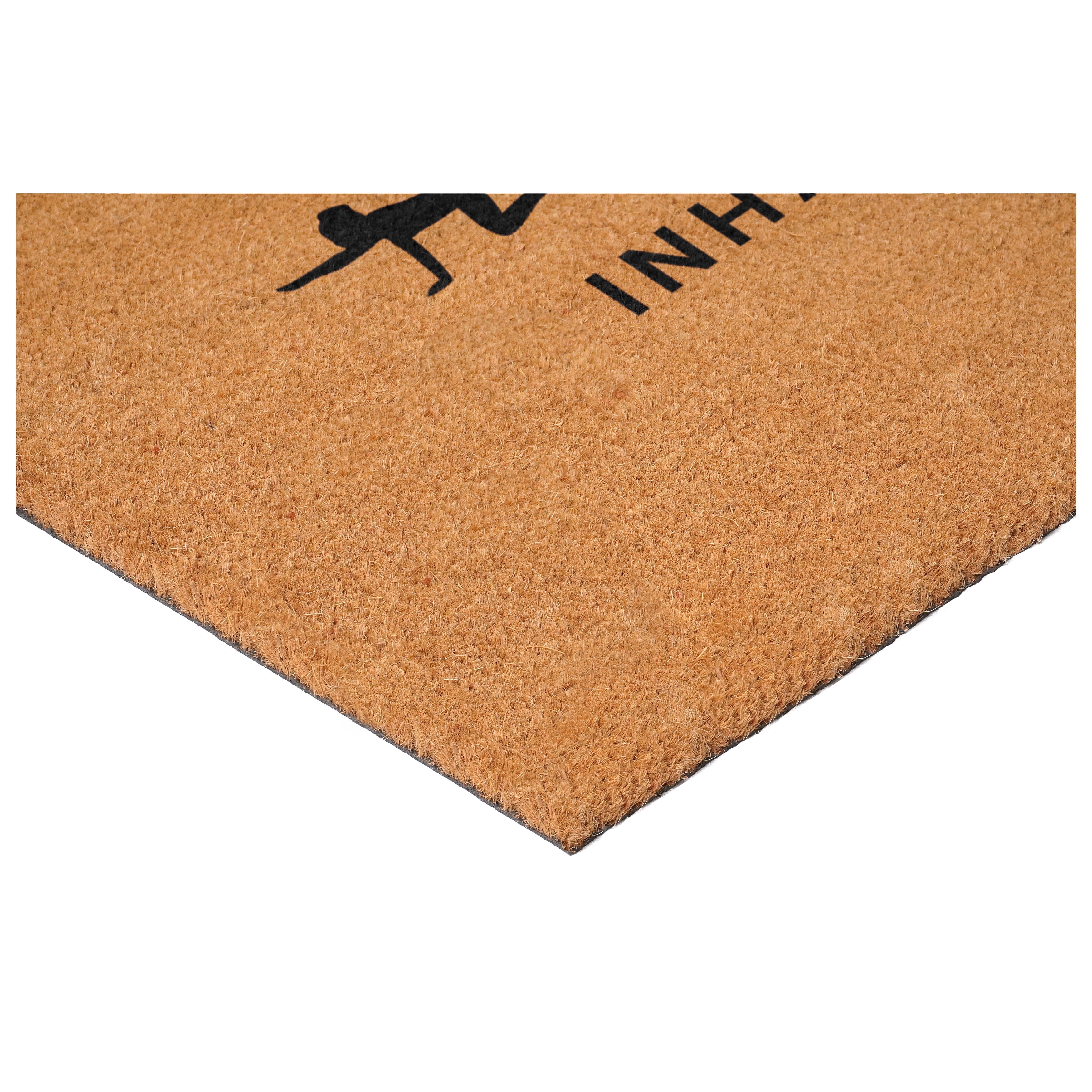 Inhale Exhale Silhouette Non Slip Vinyl Backing, Front Doormat, Entryway Doormat, 24"x36"
