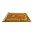 thumbnail image 2 of Ahgly Company Machine Washable Indoor Rectangle Medallion Yellow Traditional Area Rugs, 7' x 10', 2 of 4