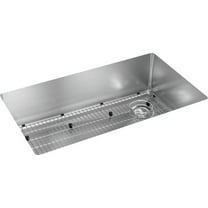 Elkay Crosstown Stainless Steel 31-1/2" x 18-1/2" x 9", Single Bowl Undermount Sink Kit