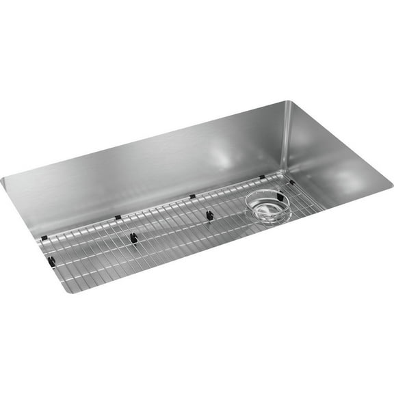 Elkay Crosstown Stainless Steel 31-1/2" x 18-1/2" x 9", Single Bowl Undermount Sink Kit