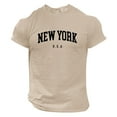 thumbnail image 4 of Ierhent Men T Shirt Loose Fit Heavyweight Short-Sleeve Logo Graphic T-Shirt Bronze,M, 4 of 4