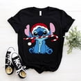 thumbnail image 2 of Camiseta divertida de Navidad Kawaii Lilo Stitch para mujer, camiseta de manga linda de Stitch, camiseta gráfica Y2k, camisetas de calle, camisetas para mujer, 2 of 5