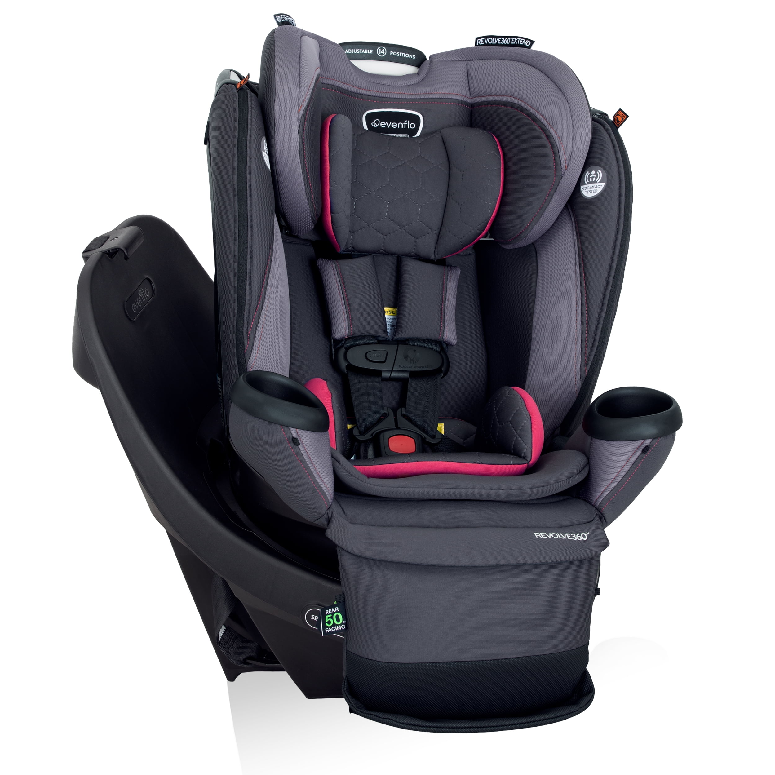 Revolve360 Extend All-in-One Rotational Car Seat with Quick Clean Cover (Revere Gray)