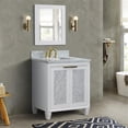thumbnail image 2 of Trento Single Rectangle Sink Solid Wood Vanity in White/White Carrara, 2 of 11