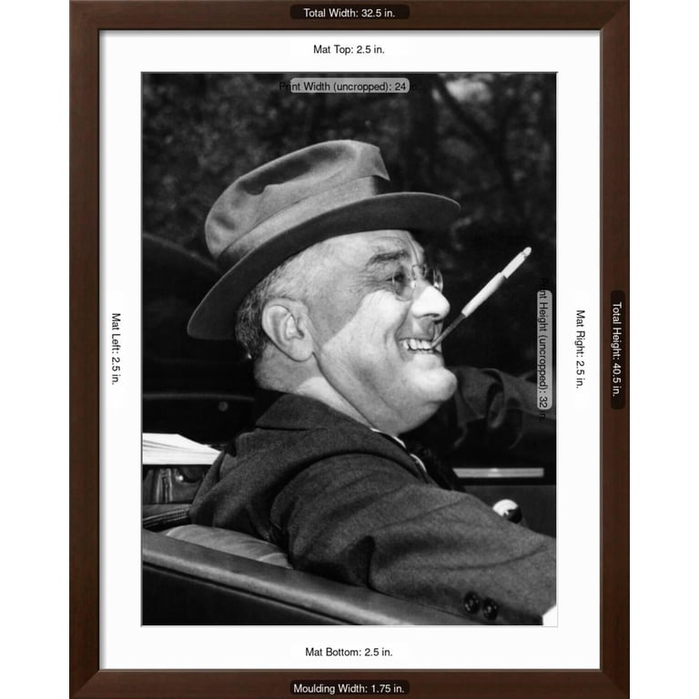 40s cigarette holder Art.com President Franklin Roosevelt, Debonair with His Cigarette Holder,  1939 Photo, Brown Frame Wall Art, 32