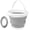 Gray, variant on Collapsible Mop Bucket and Ice Bucket-5L(1.3 Gallon) Household Cleaning Silicone Dust Mops Bucket with no Wringer Set,Portable Bathroom Cleaning Supplies Bucket for Cleaning Caddy Spin Mops for Floor
