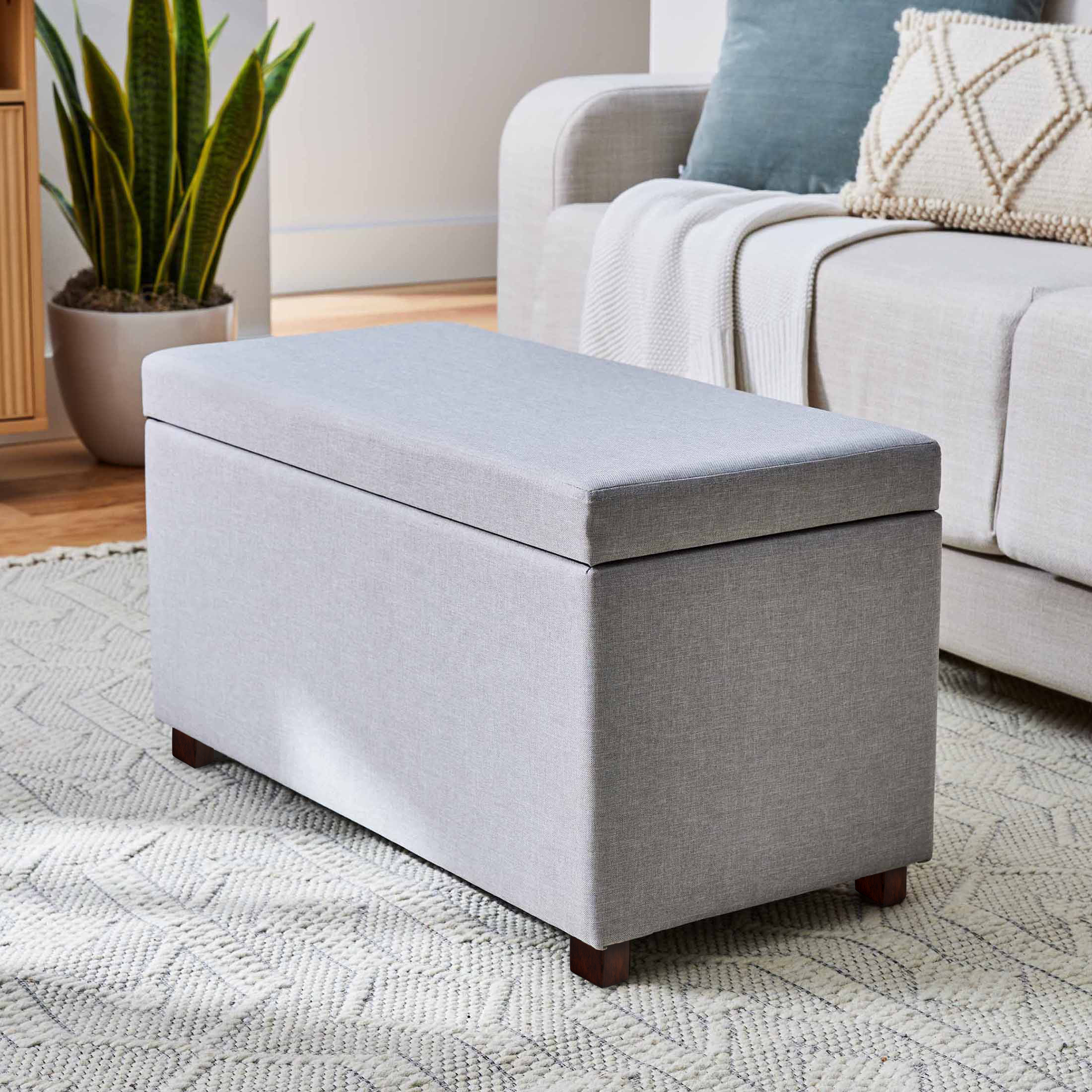 Better Homes & Gardens 30" Hinged Storage Ottoman, Gray photo 2