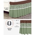 thumbnail image 3 of Sage Green Brown Flowers Wrap Around Bed Skirts for King Bed 18" Drop,Bed Skirt with Adjustable Elastic Belt Dust Ruffle Bed Valance for Bedroom Hotel Classic Botanical Art Elegant Bed Frame Cover, 3 of 7