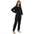 thumbnail image 4 of Xmarks Women Maternity Nursing Pajama Sets Pregnant Lounge Sleepwear Breastfeeding PJs Black M, 4 of 9