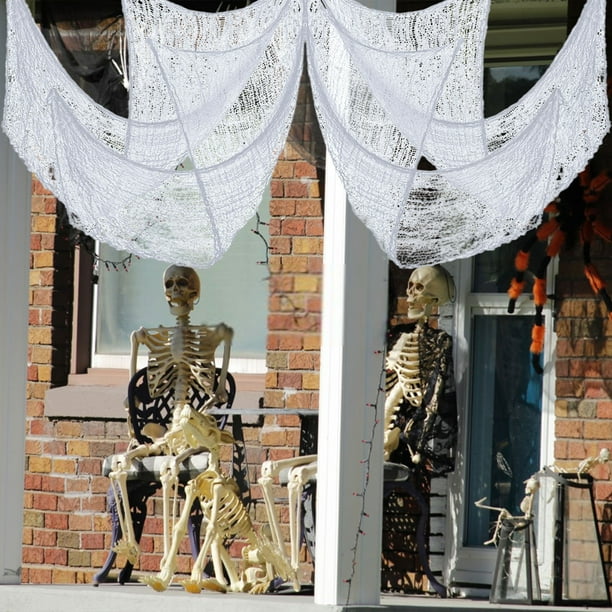 Decoraciones de Halloween, adornos de Halloween, regalos de Halloween, decoración del festival de Halloween, gasa negra, barra de atmósfera, red de hilo negro