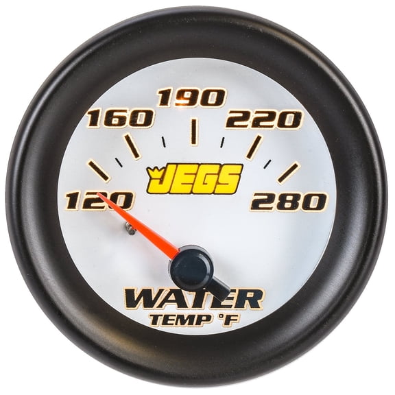 JEGS Water Temperature Gauge [2 1/16 in. Electrical, 120-280 Degree F with White Face]