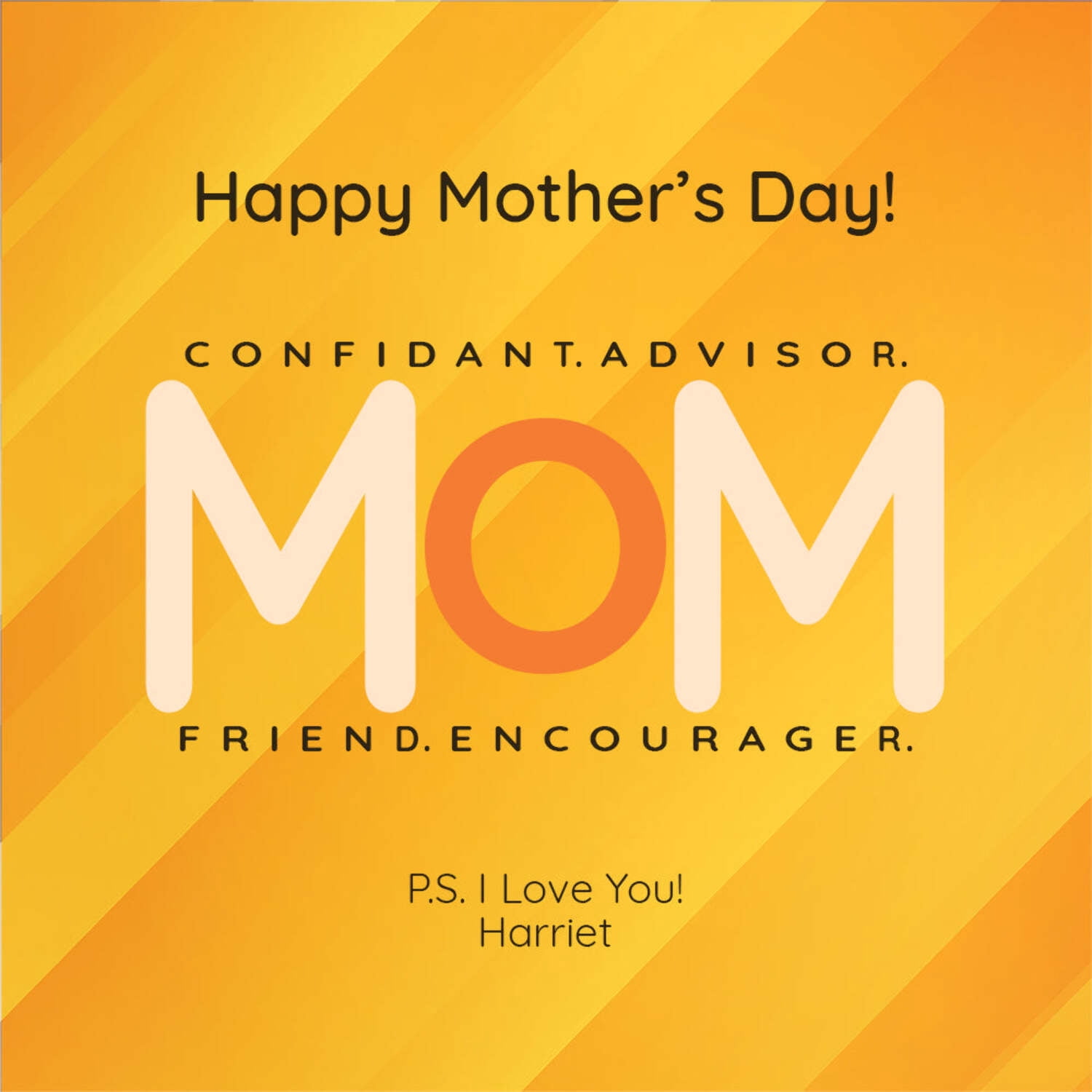 Mother's Day Birthday Personalized Print or Framed Print | Confidant. Advisor. Friend. Encourager