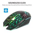thumbnail image 2 of CHOK Souris de Jeu Sans Fil 2.4G Optique Rechargeable Silencieuse LED Colorée Portable avec Récepteur USB Noir, 2 of 6