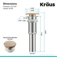 thumbnail image 5 of KRAUS Pop-Up Drain with Porcelain Ceramic Top for Bathroom Sink without Overflow, Gloss Beige, 5 of 7