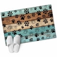 thumbnail image 6 of Aqua Brown Bathroom Rug Washable 2x3 Entryway Rug Non Slip Rustic Farmhouse Dog Paw Vintage Front Door Mat Low Pile Indoor Doormat Throw Floor Carpet for Kitchen Bedroom Entrance, 6 of 8