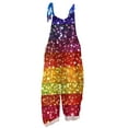 thumbnail image 4 of Dresfit Mardi Gras Jumpsuit for Woman Patchwork Wide Leg Romper 2026 Sleeveless Adjustable Strap Carnival Overalls Loose Petite Outfits Purple 3XL, 4 of 4