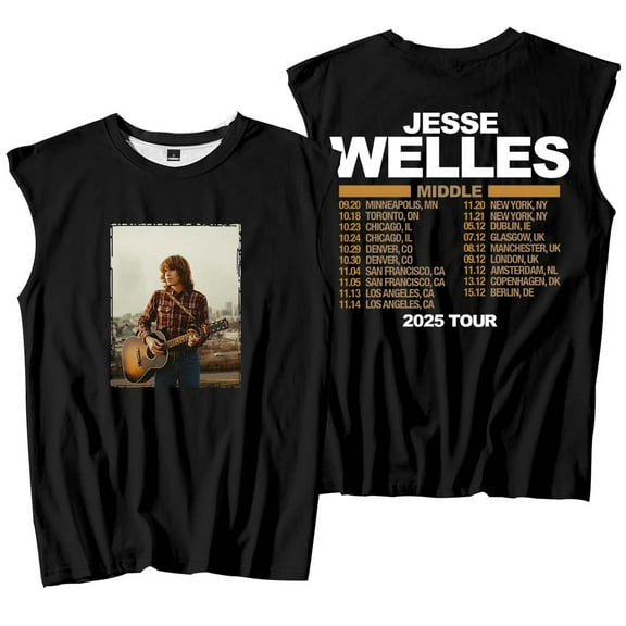 Jesse Welles Middle Tour 2025 Merch Tank Tops Sleeveless Sport Vest Women Men Outdoor Sportwear