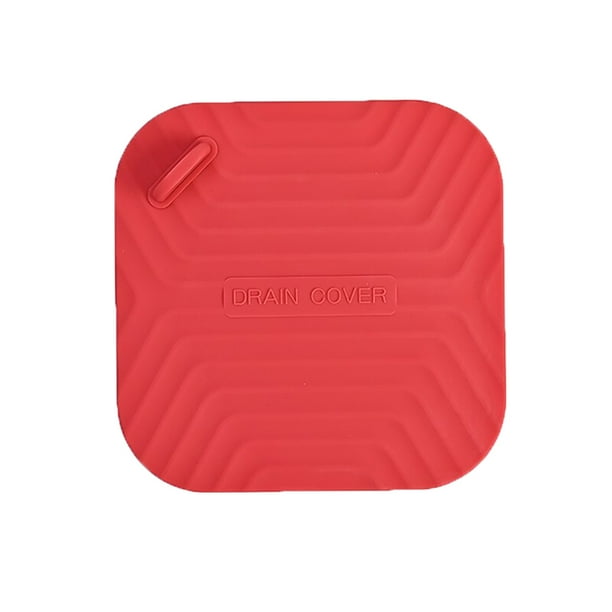 Cubierta de desodorante de drenaje de suelo cuadrado Yuarrent almohadilla de sellado fregadero de baño silicona accesorios de alcantarillado Juegos de accesorios de baño Rojo