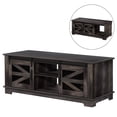thumbnail image 6 of Anvazise Coffee Table, Barn Style Coffee Table with Storage, Center Table with Mesh Barn Door and Adjustable Shelf, Living Room Table, Dark Brown, 6 of 13