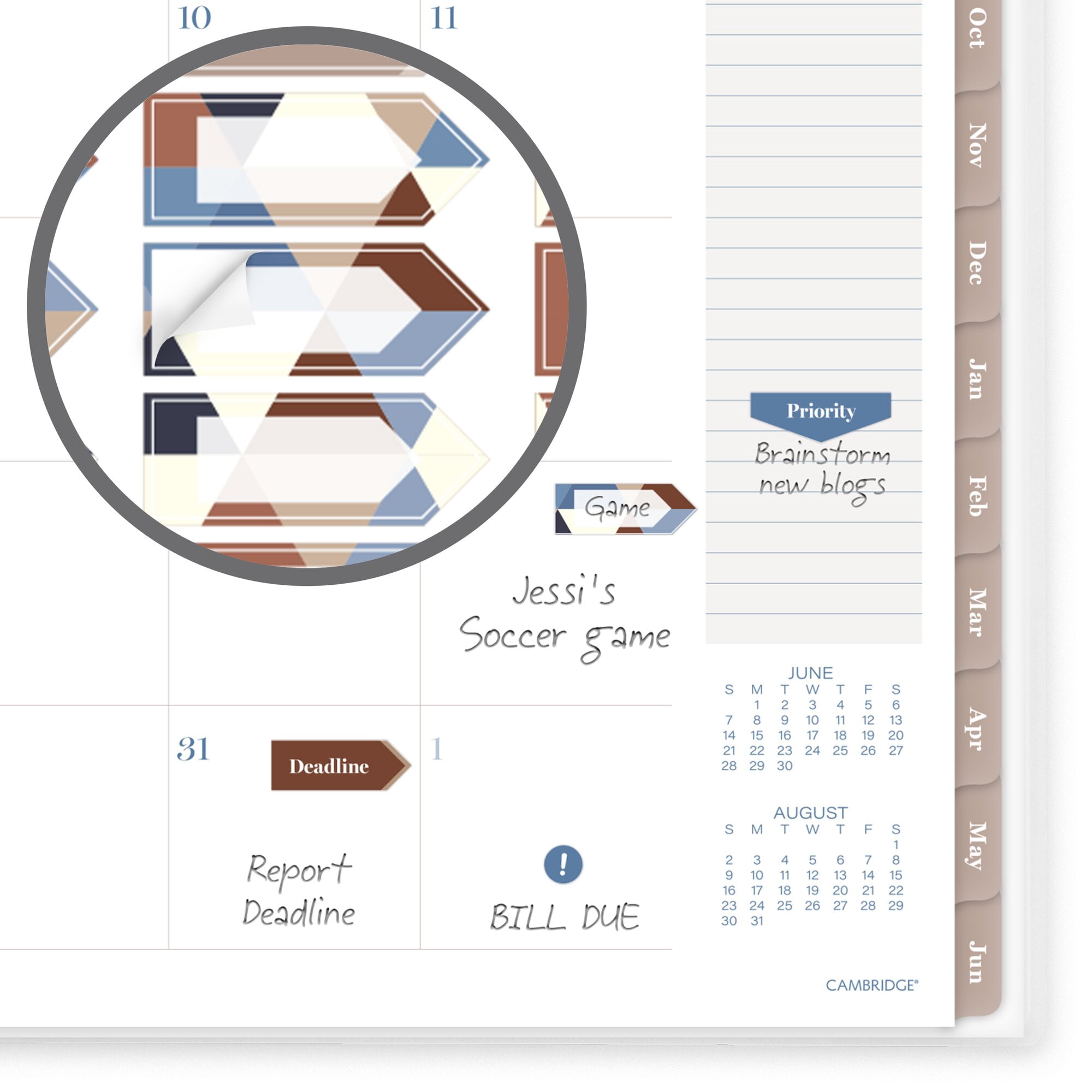 Mead Cambridge Trigon Academic 2026-2027 Customizable Weekly Monthly Planner