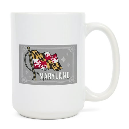 

15 fl oz Ceramic Mug Maryland Waving State Flag State Series Dishwasher & Microwave Safe
