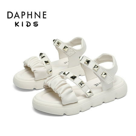 

DAPHNE Girls Elegant Rivets Decoration Sandals Lightweight Non-slip Soft Sole Kids Shoes For Summer