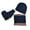 Navy Blue, variant on Godderr 3Pcs Kids Boys Girls Beanie Hat and Glove Scarf Set, Toddler Fleece Lining Winter Hat Winter Scarf Winter Gloves Set Baby Winter Warm Knitted Cap Set for 3-10Y
