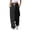 Black, variant on Women's Loose Casual Striped Print Pocket Drawstring Trousers Fashion Pants with Pockets Relaxed Fit Streetwise Travel Joggers, White XXL