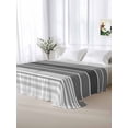 thumbnail image 5 of Gradient Grey Striped California King Size Flat Sheet, Wrinkleproof & Fadeproof Cooling Flat Bed Sheet Only, Simple Farm Stripes Minimalist Breathable Soft Bedding Top Sheets 108 x 98 Inches, 5 of 8