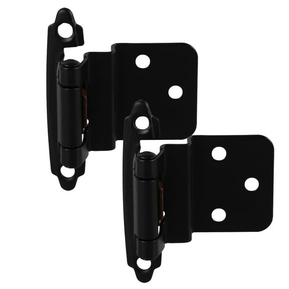 PAMINGONO Small Cabinet Hinges 2Pcs Kitchen Cupboard Hinges Iron Black 7.00X5.60X2.00CM with Self Closing Mechanism