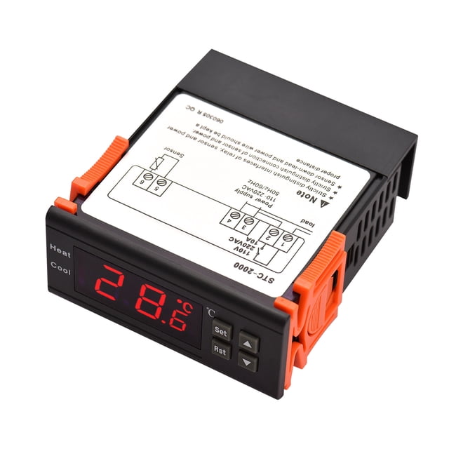 Digital Temperature Controller STC-1000 Intelligent Temperature Regulator AC 110~220V Refrigerator Thermostat Support Heating/Cooling/Temperature Correction/Delayed Start/High or Low Temperature
