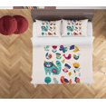 thumbnail image 2 of 3D Dibujado a mano coloridos animales Juego de funda de edredón Juego de ropa de cama Funda nórdica, 2 of 3