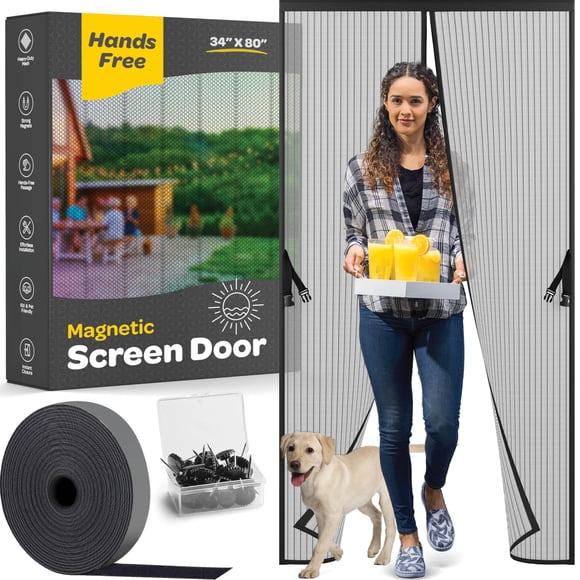 Puerta mosquitera magnética SEWANTA 97 x 211 cm, resistente