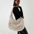 thumbnail image 1 of Designer Ruched Handbag Luxury Nylon Quilted Padded Crossbody Bag Casual Large Capacity Tote Shoulder Bags, 1 of 3