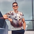 thumbnail image 4 of Fotbe White Red Cat Couple Camiseta Polo de Golf para Hombre con Estampado – Camisa Deportiva Transpirable con Cuello Abotonado-Small, 4 of 6