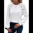 thumbnail image 3 of Blusas Tipo Túnica para Mujer, Cuello Redondo, Elegantes, con Encaje y Retazos, Blusas Informales, Suéteres. M, 3 of 7