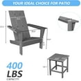 thumbnail image 2 of Kullavik All-Weather HDPE Adirondack Chairs with Smokeless Fire Pit - Set of 6 Patio Chairs，Easy Assembly, Heavy Durable Outdoor Chair for Backyard, Garden, Pool Deck，Beach，Grey, 2 of 9