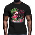 thumbnail image 2 of Camisetas gráficas informales de manga corta con flamencos navideños de Papá Noel para hombre, 2 of 8