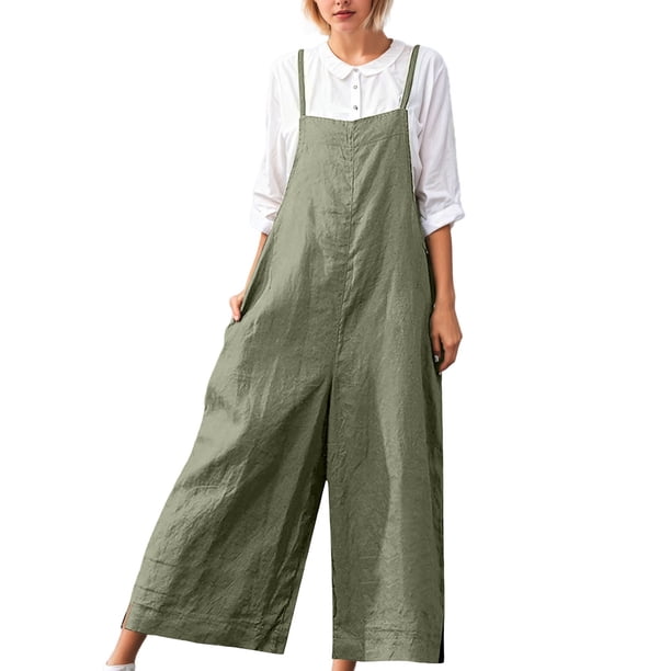 Pantalones con peto oversize para mujer, pantalones con peto, monos, jumpsuit, rompers: diseño con tirantes de verano, poliéster y spandex, colores lisos, tallas S-XXL, ropa para fiestas/playa.