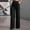 Black, variant on High Waist Drawstring Draped Wide Leg Dress Pants, Breathable Comfort Trousers for Work Commute & Casual Office Wear Black S