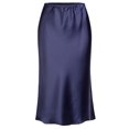 thumbnail image 1 of Made by Olivia Women's Solid and Print A-Line Elastic Waist Boho Midi Skirt Skv Navy 3XL, 1 of 3
