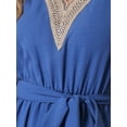 thumbnail image 5 of INSPIRE CHIC Women's Ruffled Hem Waist Strap V Neck Sleeveless Bohemia Midi Dress, 5 of 6